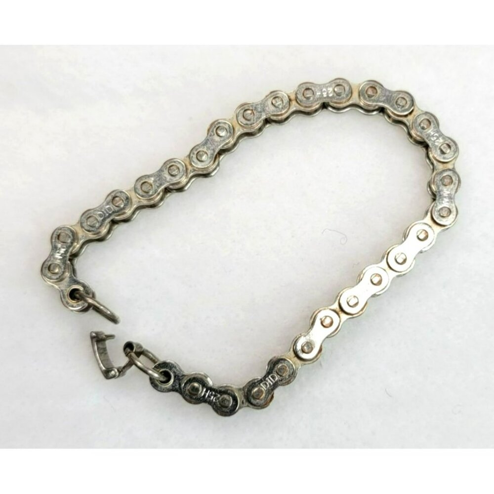 Bike Chain Bracelet Fashion Jewelry Silver Tone Biker Special 8" PR184 - Picture 4 of 7
